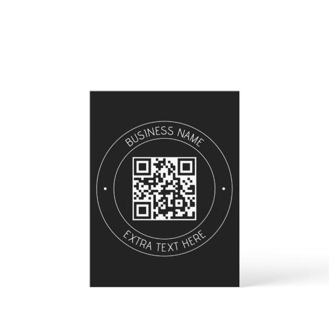 Your QR code & Editable Text | Black & White Postcard