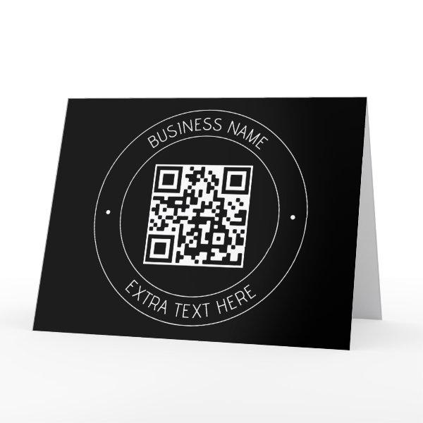 Your QR code & Editable Text | Black & White Thank You Card