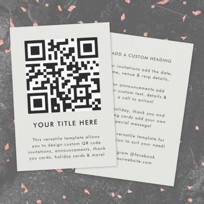 Your QR Code | Gray Modern Minimalist Simple Invitation