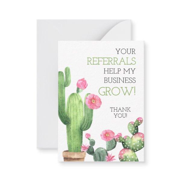 Your Referrals Help Business Grow Note Card
