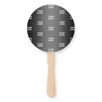 Your Simple Repeating Logo | Black & Grey Gradient Hand Fan