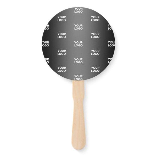 Your Simple Repeating Logo | Black & Grey Gradient Hand Fan