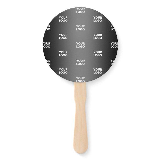 Your Simple Repeating Logo | Black & Grey Gradient Hand Fan