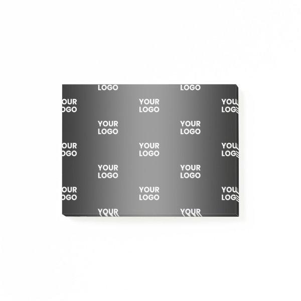 Your Simple Repeating Logo | Black & Grey Gradient Post-it Notes