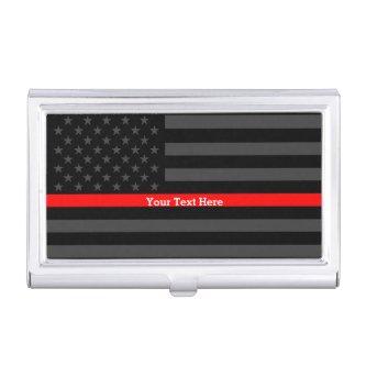 Your Text Thin Red Line Classy Black US Flag Case For
