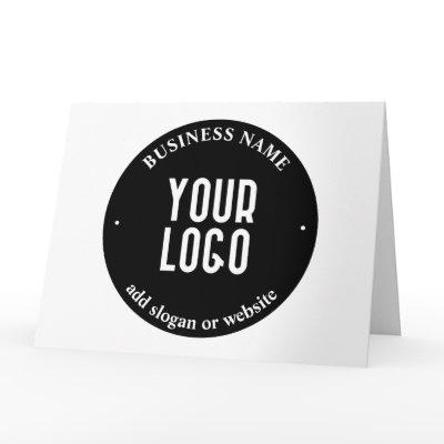 Your Text & Uploaded Logo | Editable Black & White Card