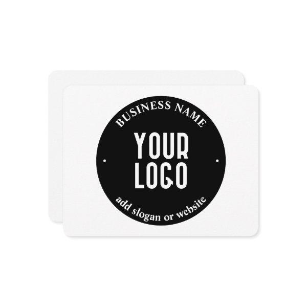 Your Text & Uploaded Logo | Editable Black & White Enclosure Card