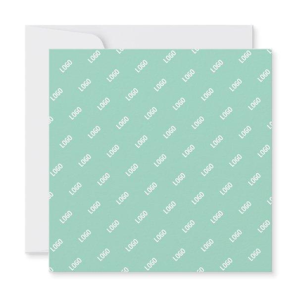 Your Uploaded Image or Logo Tiled | Light Teal  Note Card