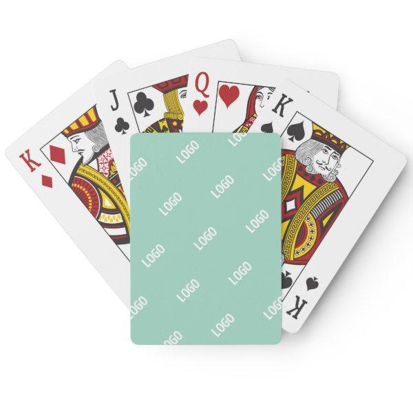 Your Uploaded Image or Logo Tiled | Light Teal  Poker Cards