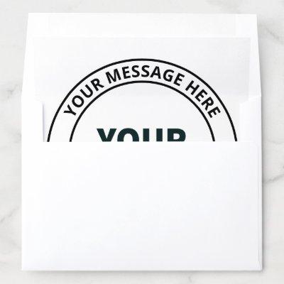 Your Uploaded Logo + Editable Circular Text  Envelope Liner