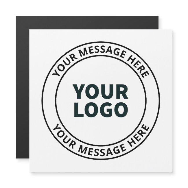 Your Uploaded Logo + Editable Circular Text Magnetic Invitation