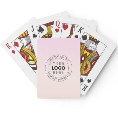 Your Uploaded Logo | Editable Circular Text  Poker Cards