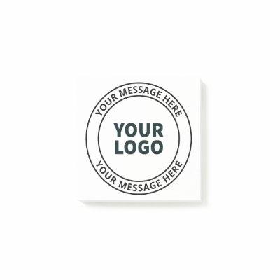 Your Uploaded Logo + Editable Circular Text  Post-it Notes