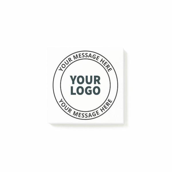 Your Uploaded Logo + Editable Circular Text  Post-it Notes