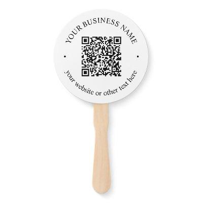 Your Uploaded QR code Plus Editable Circular Text Hand Fan
