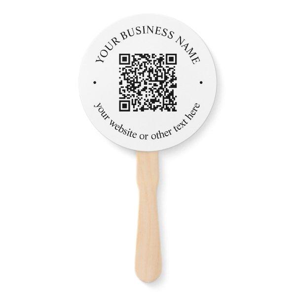 Your Uploaded QR code Plus Editable Circular Text Hand Fan
