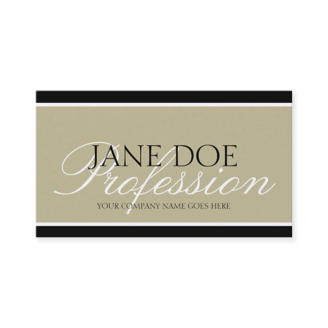 YourJobTitle Tan/White Script/Black Borders
