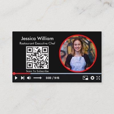 Youtube Vlogger Channel With QR Code Black