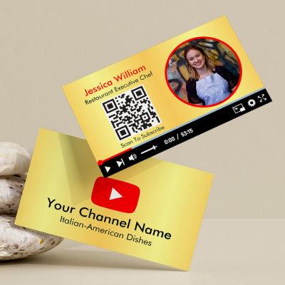 Youtube Vlogger Channel With QR Code Golden