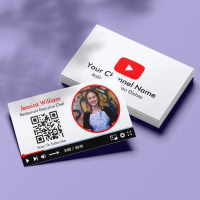 Youtube Vlogger Channel With QR Code White
