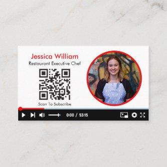 Youtube Vlogger Channel With QR Code White