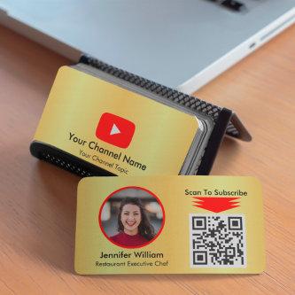 Youtube Vlogger Golden And Simple QR Code