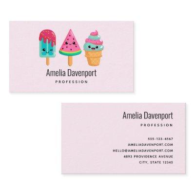 Yummy Ice Cream Trio Summer Vibe