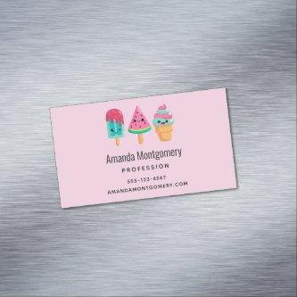 Yummy Ice Cream Trio Summer Vibe  Magnet