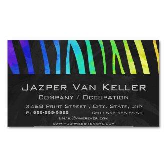 Zebra Black and Rainbow Print Magnetic