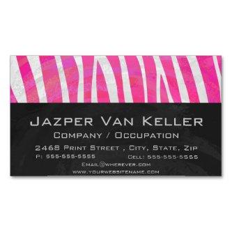 Zebra Hot Pink and White Print  Magnet