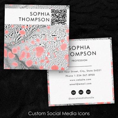 Zebra Marble Abstract QR Code Social Media Square