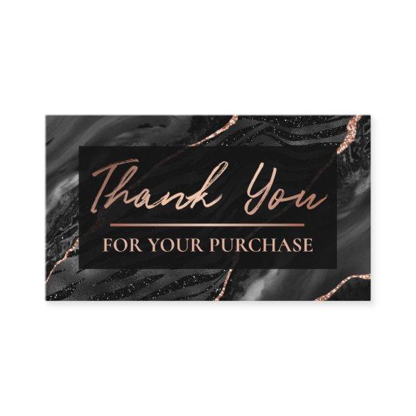 Zebra Print Rose Gold Thank You For Your Purchase