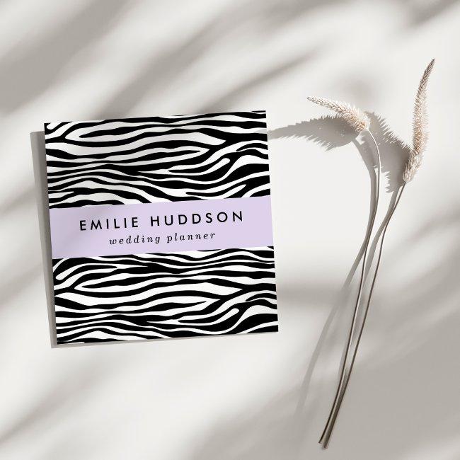 Zebra Print, Zebra Stripes, Black And White Square