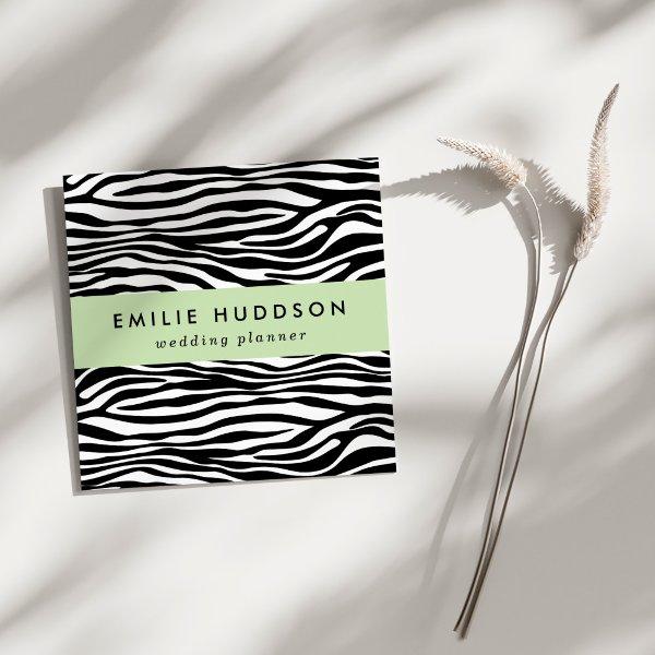 Zebra Print, Zebra Stripes, Black And White Square