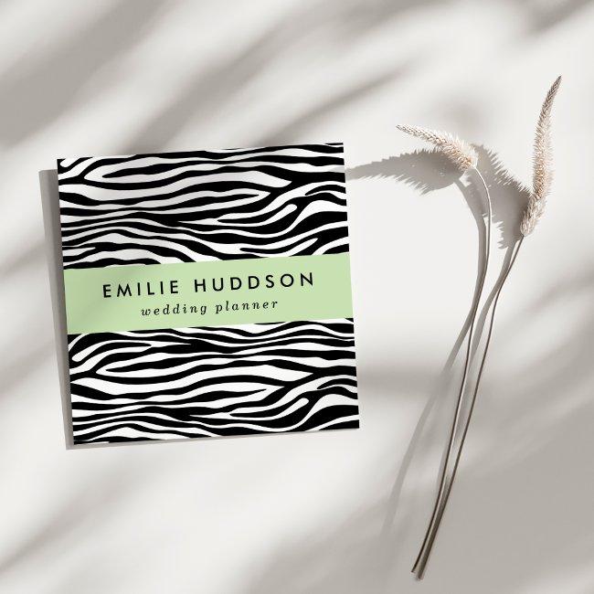 Zebra Print, Zebra Stripes, Black And White Square