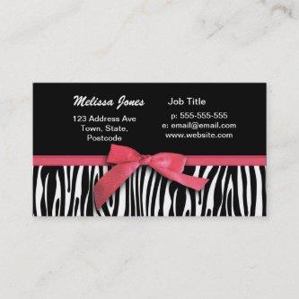 Zebra stripes and red ribbon graphic
