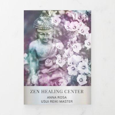 *~* Zen Buddha Photo Logo QR Trifold Brochure