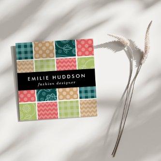 Zigzag, Chevron, Gingham, Polka Dots, Patchwork Square