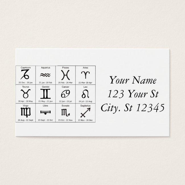 Zodiac Sun Sign Astrology Calendar Thunder_Cove