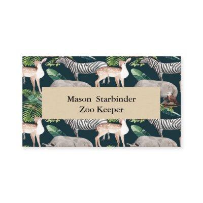 Zoo Keeper with Animal Background