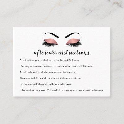 Pink Gold Lash Extension Aftercare Instructions