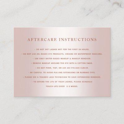 Rose Gold Lash Extensions Aftercare Instructions B