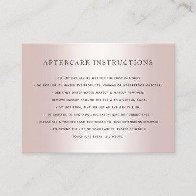 Rose Gold Lash Extensions Aftercare Instructions